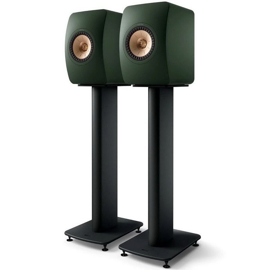 KEF LS50 Wireless II & S2 Stand Moss Green
