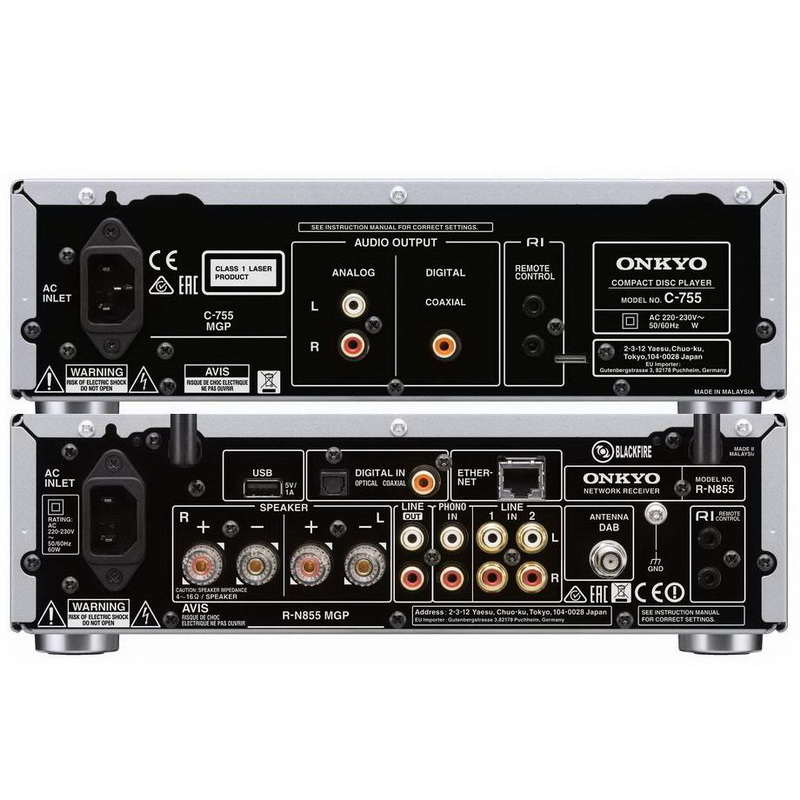 Hi-Fi Комплект Onkyo R-N855 + C-755 Black купить в интернет
