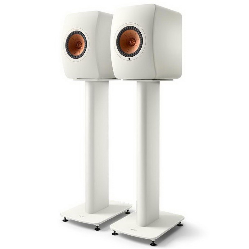 KEF LS50 Wireless II & S2 Stand Mineral White