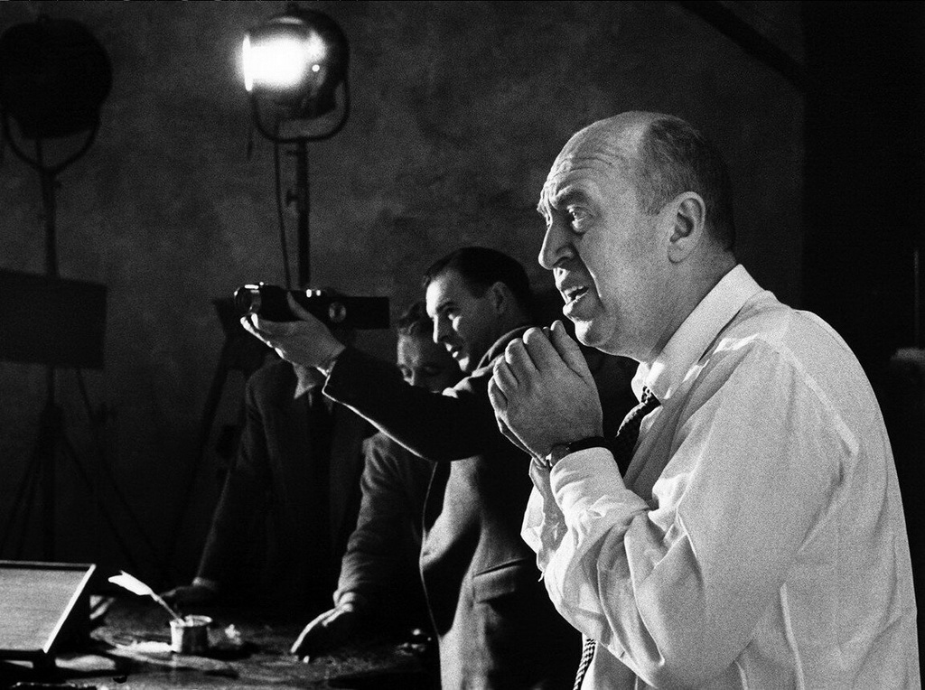 Director Otto Preminger with Denys Coop holding viewfinder on set of Saint Joan, 1957.jpg