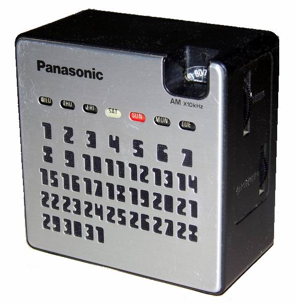 Panasonic Calendar AM Radio, Model No. R-77 1976.jpg